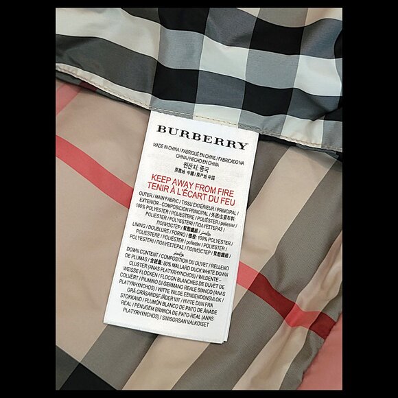 Burberry Pink Down Puffer Jacket 2Y Plaid Lined Girls Coat Toddler Designer EUC - Picture 5 of 16